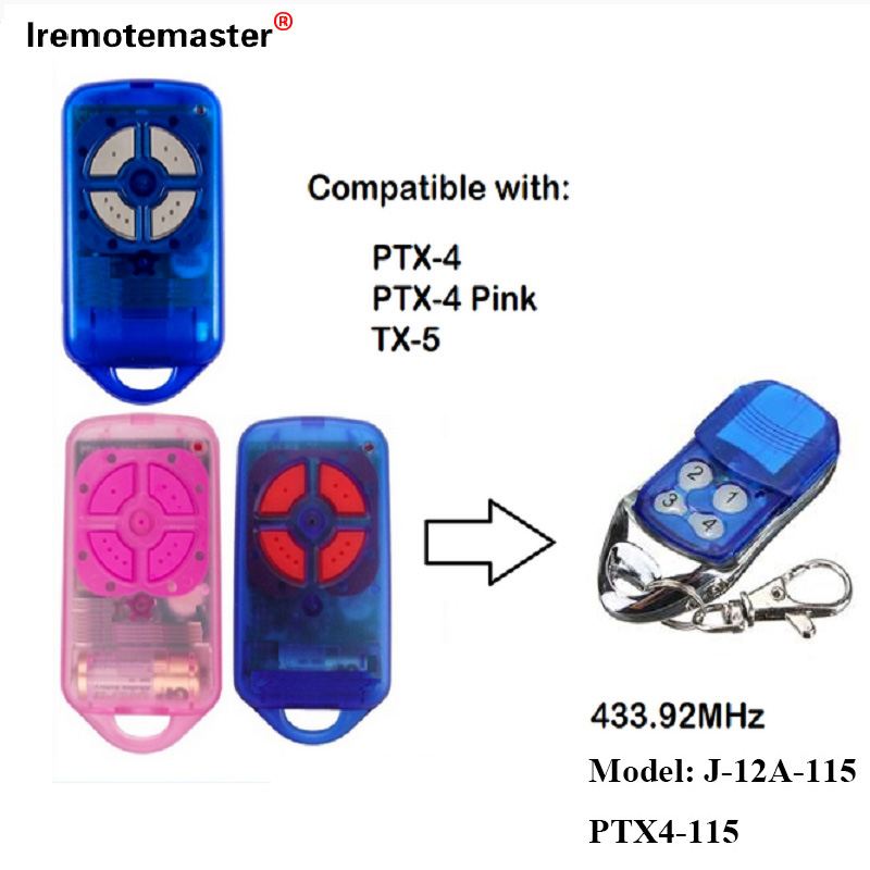 För PTX4 433,92 MHz Rolling Code Garage Door Fjärrkontroll