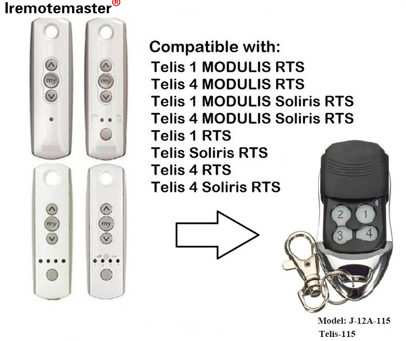 För Telis 1 RTS Telis Soliris RTS 4 RTS Garagedörr Fjärrkontroll 433,42MHz